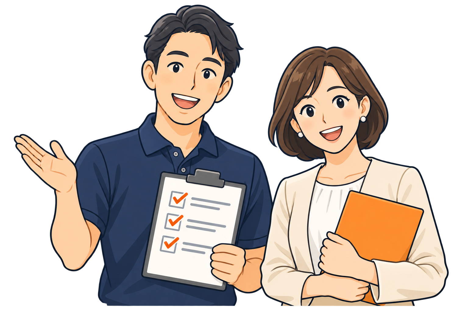 相談を迎える安全教育スタッフのイラスト
